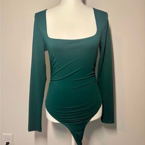 Dark Green Long Sleeve Bodysuit